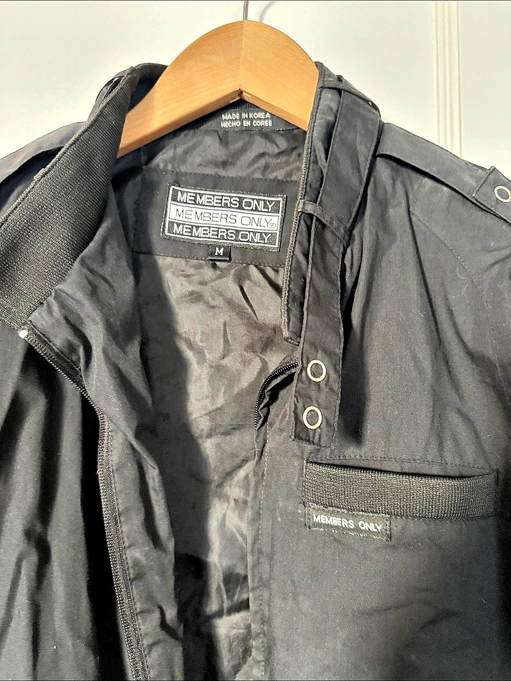 Members Only Classic Iconic Racer Jacket Black Medium - Picture 3 of 3